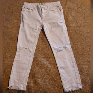 Free People Distressed White Skinny Jeans | Size 28